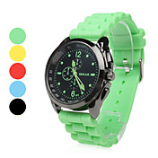 unisex gummi analog quartz armbåndsur (assorterede farver)