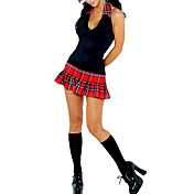 Sexy Rood en Zwart Sorority Cindy School Girl Kostuum van Halloween (1 stuks)