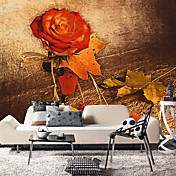 Red Floral Nature Mural