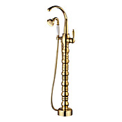 Antique Gold Finish Single Handle Bathtub Faucet with Hand Shower