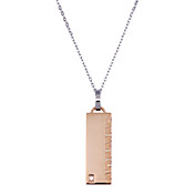 Titanium With Letter Cubic Zirconia Women's Necklaces (More Colors)