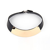 Elegant Alloy With Leather Women's Necklace