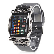 Digitaal LED-Horloge Met PU-Leren Bandje