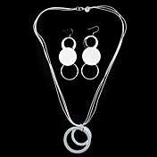 Gorgeous Silver Plated Double O Women's Jewelery Set Including Necklace,Earring