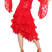 viscose dancewear salle de bal et une jupe de danse latine en dentelle pour dames couleurs plus