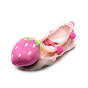 Lindos zapatos hechos a mano lienzo de baile de Split-sole Ballet Slipper Con La Fresa Para Niños