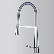 Moderne Solid Brass Chrome Finish enkelt håndtak Kjøkken tappekran