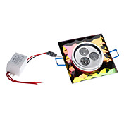3x1W 240-260LM 3000-3500K Warm White Light Colorful Crystal Square LED Ceiling Bulb (85-265V)