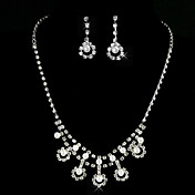 Moda de aleación con Set Rhinestone / joyería de perlas de imitación de las mujeres incluyendo collares, aretes