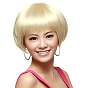 Capless Short Straight White High Quality Synthetic  Hair Wig