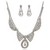 Fantastique alliage strass ensemble de bijoux y compris le collier et boucles d'oreilles