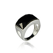 Pretty Alloy Rectangle Imitation Gem Stone Ring