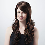 Capless Extra Long Synthetic Dark Coffee European Weave Hair Wig