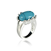 Charming Alloy Oval Imitation Gem Stone Ring