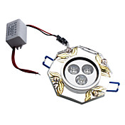 3x1W 240-260LM 3000-3500K Warm White Light Elegant Pattern Crystal LED Ceiling Bulb (85-265V)