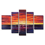 Hand-painted Oil Painting Landscape Oversized Wide Set of 5