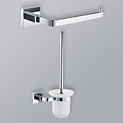 2-Pieces Bathroom Accessory Set Toilet Paper Rack With Toilet Brush Rack