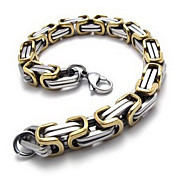 oro degli uomini bracciale in acciaio (23 * 0,8 * 0,8 cm)