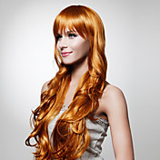 Capless Extra Long Top Grade Quality Synthetic Golden Brown Curly Hair Wig
