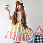 Manches mi-longueur Doll coton impression Cake Robe Lolita
