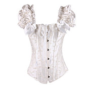 Senza spalline in raso con Busk frontale Jacquard Chiusura Shapewear Corsetti