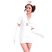Hot Sexy White Nurse Dress Halloween Costume(3 Pieces)