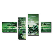 Håndmalet Oil Painting Animal Oversized dækkende sæt af 4