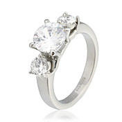 Pretty Stainless Steel Crystals Ring