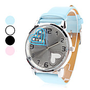 Women's Heart Shape PU Analog Quartz Wrist Watch (Assorted Colors)