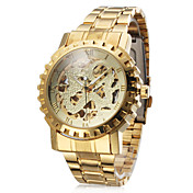 Orologio analogico, meccanico, da uomo, casual, in lega - Oro