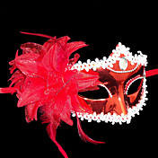 Coquettish Red Princess Flower PVC Party Half-face Mask