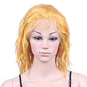 New Glue-less Cap With Combs Loose Curly 10" Golden 100% Indian Remy Lace Wig