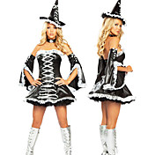 Fancy Black Leather Lint Witch Kostuums (4 Stuks)