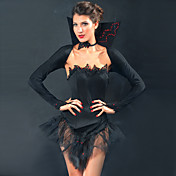 Sexy Zwarte Spandex Vampire Queen Jurk (3 stuks)