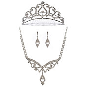 Liga com strass Set Jóias da Mulher, incluindo colar, brincos, tiara