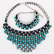 Kvinners Ribbon Square Set (Incl.Necklace, armbånd)