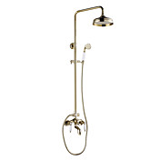 Contemporary Ti-PVD Finish Two Handles Shower Faucet