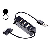 3-Port Hub USB 2.0 con cable de carga para iPhone 4, 4S y otros (colores surtidos)