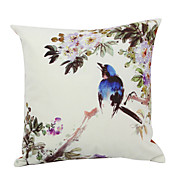 Country Bird Velvet Decorative Pillow Cover