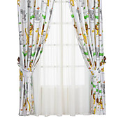 (Two Panels) Tropic Village Print Kids Curtains
