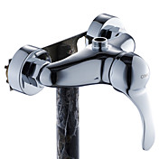 Contemporary Single Handle Chrome Finish Wall Mount Shower Faucet With Hand Shower