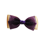 Handmade Purple and Beige Satin and Organza 9.5cm Bow Classic Lolita Headdress