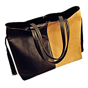 Handmand Black Vintage PU leather Classic Lolita Handbag with Macrame
