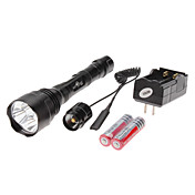 SkyRAY 3xT6 5-Mode 3 x Cree XM-L T6 LED Taschenlampe mit Remote-Druckschalter (3800LM, 2x18650) Stellen