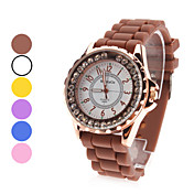 kvinders silikone analog quartz armbåndsur (assorterede farver)