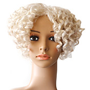 Lace Front  100% Indian Remy Hair White Curly Wig
