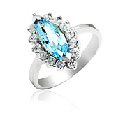 Charming Sterling Silber Topaz Ring (1 Carat) (5 * 12mm)