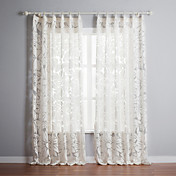 (Due pannelli) bianchi floreali jacquard tende trasparenti