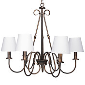 60W E14 6-light Chandelier with Glass Shades
