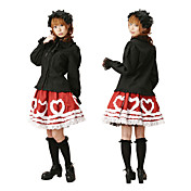 Long Sleeve Knee-length Black and Red Cotton Princess Lolita Outfit